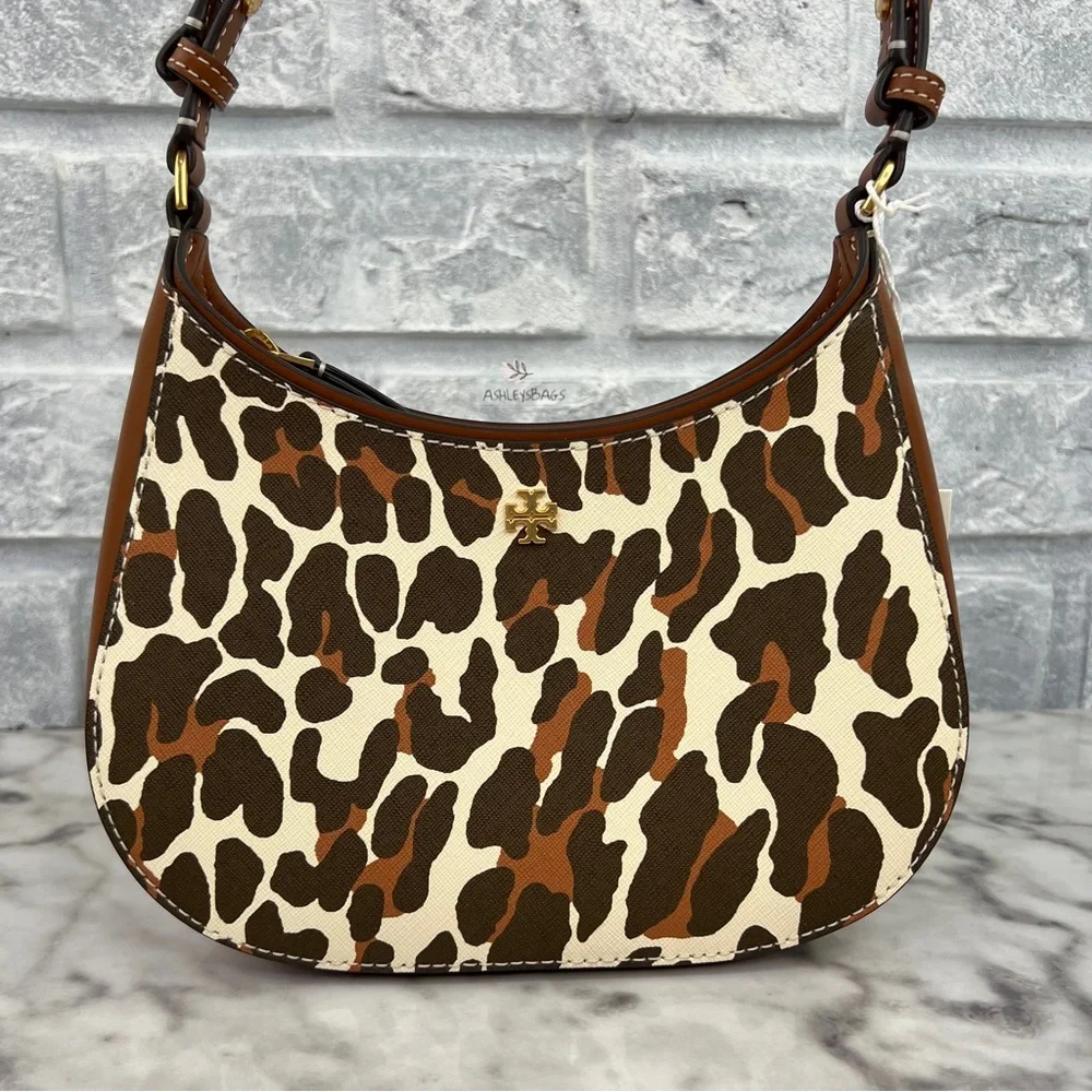 Tory Burch Emerson Printed Shoulder Bag In Leopard Print